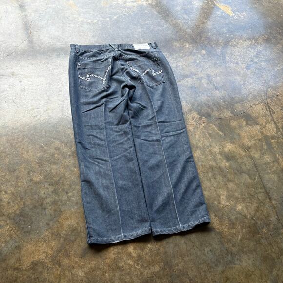 Baggy Vintage Y2K Grey Embroidered Jeans - Picture 2 of 7